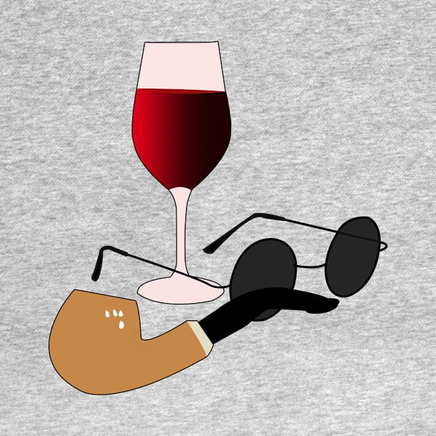 Wine, Pipe and Glasses by momomoma